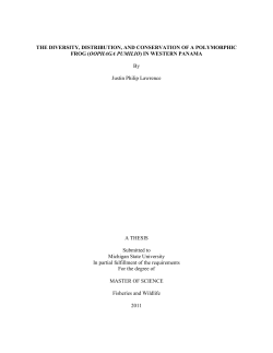 THE DIVERSITY, DISTRIBUTION, AND CONSERVATION OF A