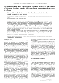 The influence of the chain length and the functional group steric