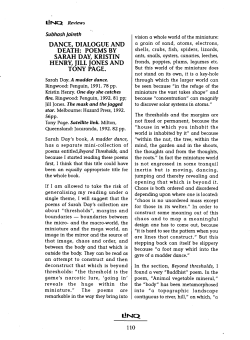 DANCE, DIALOGUE AND DEATH: POEMS BY SARAH DAY