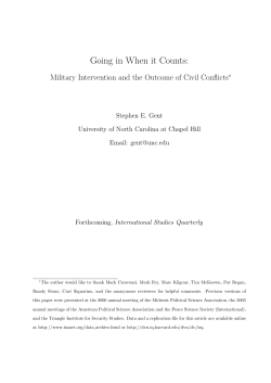 Going in When it Counts - UNC