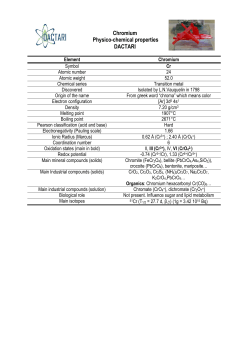 Cr - DACTARI : DAtabase for Chemical Toxicity and radiotoxicity