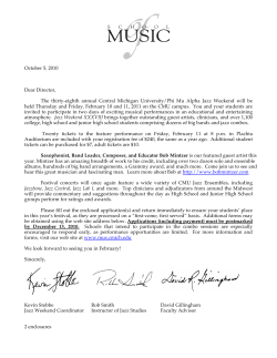 Jazz Weekend Info Letter - Central Michigan University