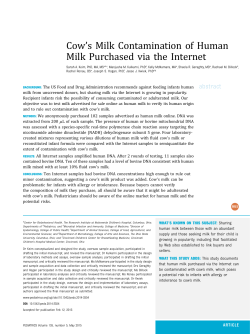 Cow`s Milk Contamination of Human Milk Purchased via