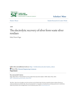 The electrolytic recovery of silver from waste silver