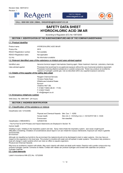 safety data sheet hydrochloric acid 3m ar