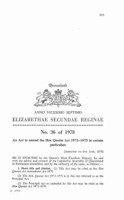 Hen Quotas Act Amendment Act 1978
