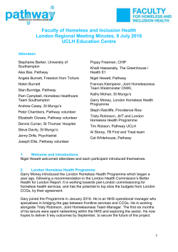 Faculty of Homeless and Inclusion Health London