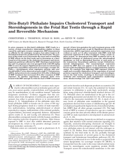 Di(n-Butyl) Phthalate Impairs Cholesterol Transport