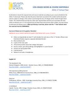 12th grade books and course materials