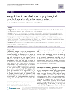 Weight loss in combat sports: physiological, psychological and