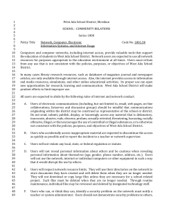 West Ada Internet Policies
