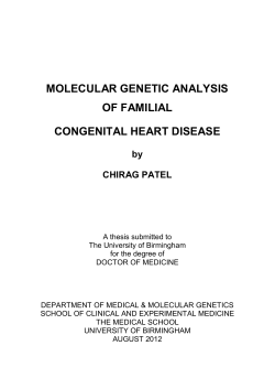 Molecular genetic analysis of familial congenital heart disease