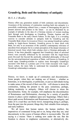 Grundtvig, Bede and the testimony of antiquity