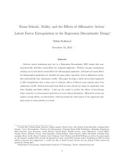 Exam Schools, Ability, and the Effects of Affirmative Action: Latent
