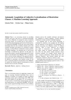 Automatic Acquisition of Adjective Lexicalizations of Restriction
