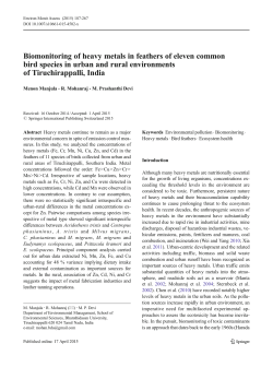 Biomonitoring of heavy metals in feathers of eleven common bird