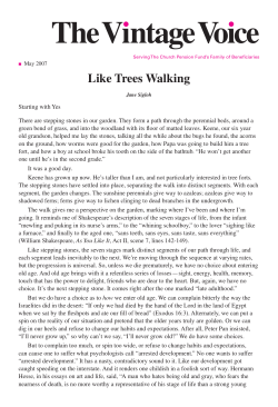 May 2007: Like Trees Walking
