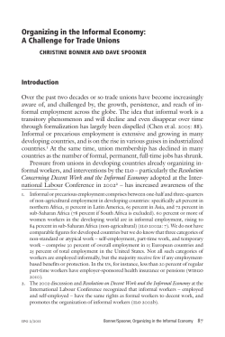 Organizing in the Informal Economy: A Challenge for Trade Unions