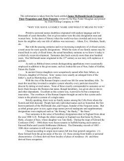 Their Progenitors and Their Posterity written