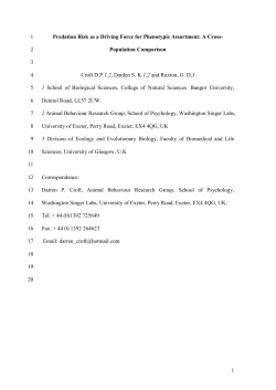 Predation Risk as a Driving Force for Phenotypic Assortment: A