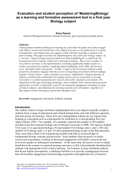 Evaluation and student perception of `MasteringBiology` as a