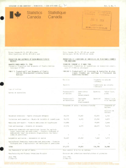 I Statistics Statistique Canada Canada