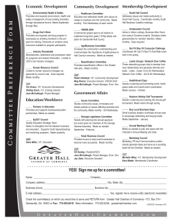 C omm it tee P reference F orm - Greater Hall Chamber of Commerce