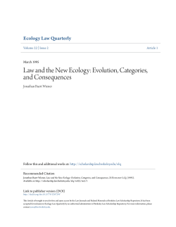 Law and the New Ecology: Evolution, Categories, and Consequences