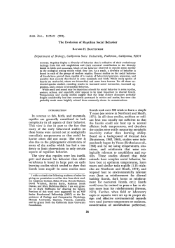 The Evolution of Reptilian Social Behavior Department of Biology