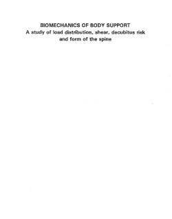 BIOMECHANICS OF BODY SUPPORT A study of load