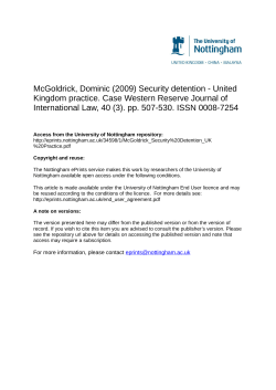 Security Detention &ndash; UK Practice - Nottingham ePrints