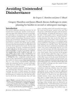 Avoiding Unintended Disinheritance By Gregory C. Hamilton and