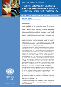 The Bayh-Dole Model in Developing Countries: Reflections