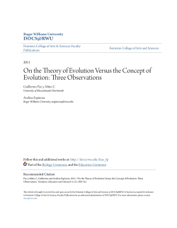 On the Theory of Evolution Versus the Concept of