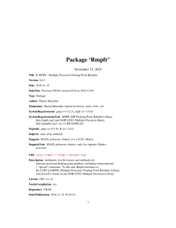 Package `Rmpfr`