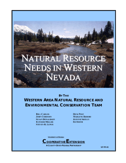 Natural Resource Needs In Western Nevada