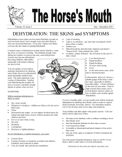 DEHYDRATION: THE SIGNS and SYMPTOMS