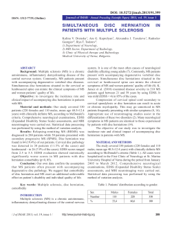 simultaneous disc herniation in patients with multiple sclerosis