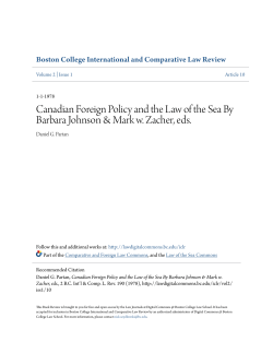 Canadian Foreign Policy and the Law of the Sea By Barbara