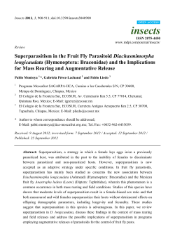 Superparasitism in the Fruit Fly Parasitoid Diachasmimorpha