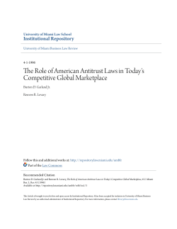 The Role of American Antitrust Laws in Today`s Competitive Global