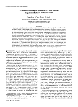 Regulates Multiple Meiotic Events