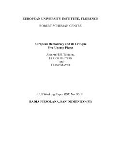 European Democracy and Its Critique -