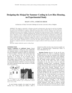 Designing the Malqaf for Summer Cooling in Low