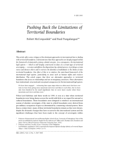 Pushing Back the Limitations of Territorial Boundaries