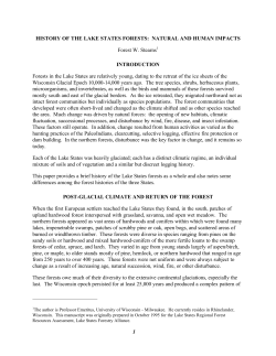 1 HISTORY OF THE LAKE STATES FORESTS