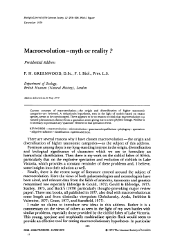 Macroevolution myth or reality