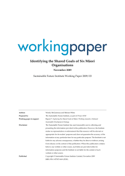 2009/03: Identifying the Shared Goals of Six Maori Organizations