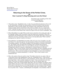 Returning to the Scene of the Perfect Crime