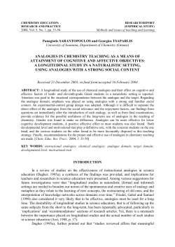 analogies in chemistry teaching as a means of attainment of